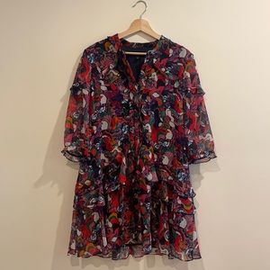 Saloni Ruffle Dress Size 6